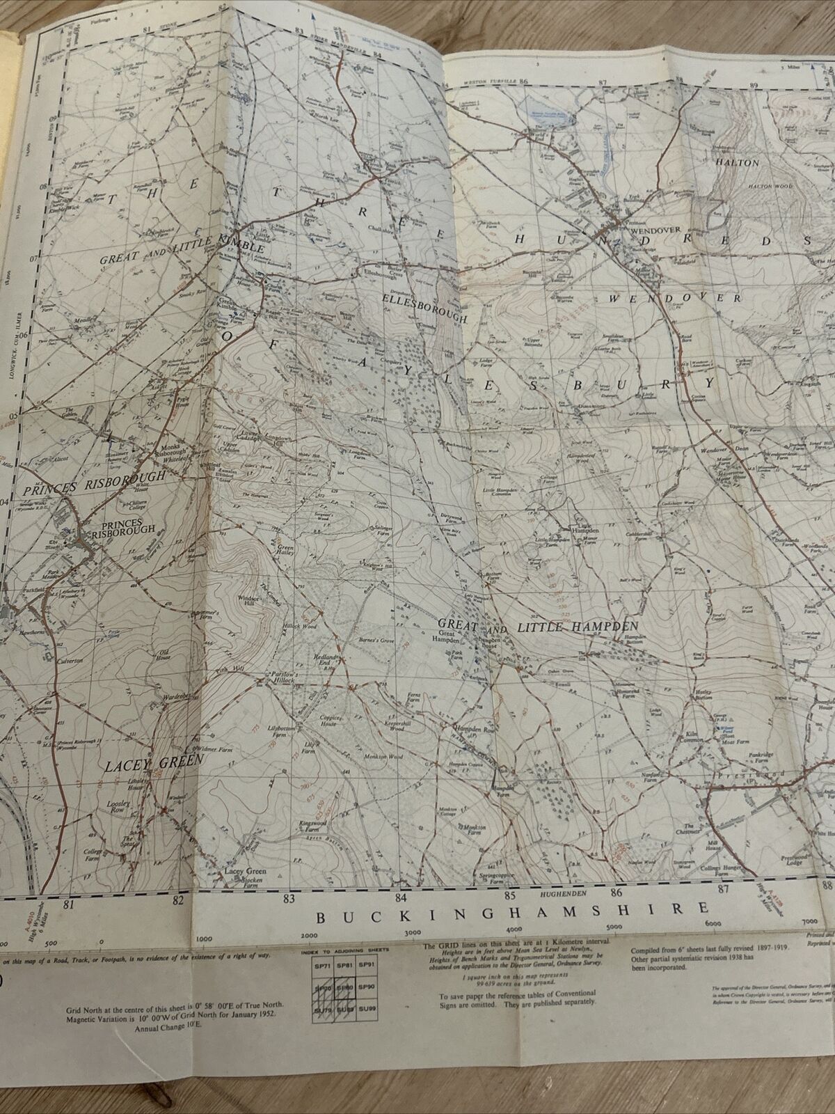 WENDOVER Ordnance Survey Sheet SP80 1:25000 1948 Great Kimble Great Missenden