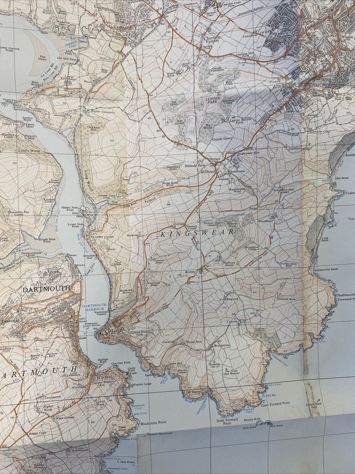 1971 DART ESTUARY Ordnance Survey Second Series Pathfinder Map SX 85/95