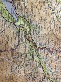 MID WALES Harlech Machynlleth Bartholomew Half Inch CLOTH Map No 22 1971