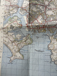 PLYMOUTH Ordnance Survey CLOTH Seventh Series Map 1 In 1961 Sheet 187 Holbeton