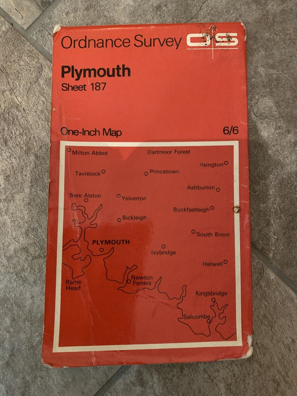 Plymouth Devon - Ordnance Survey Map One Inch 1961 Sheet 187 Tavistock