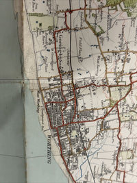 CHICHESTER & WORTHING Ordnance Survey Cloth One Inch Map 1920 Rev 31 Sheet 133