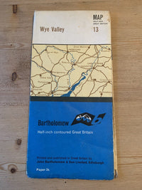 Wye Valley Herefordshire Cheltenham - Bartholomew Half Inch Map No 13 - 1966