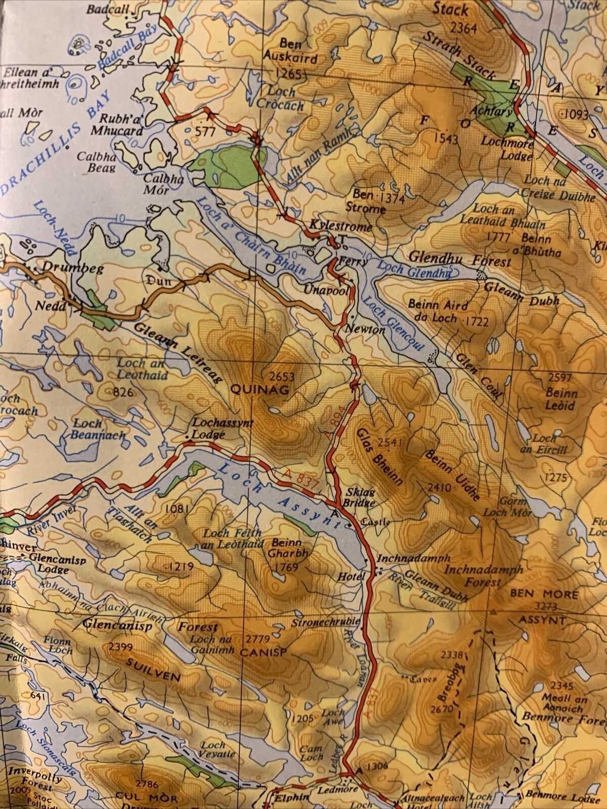 NORTHERN SCOTLAND 1966 Ordnance Survey Paper Quarter Inch Map Sheet 3 Inverness