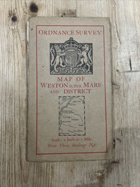 WESTON UPER MERE Cloth Ordnance Survey 1 Inch Map 1918 Clevedon Bridgewater