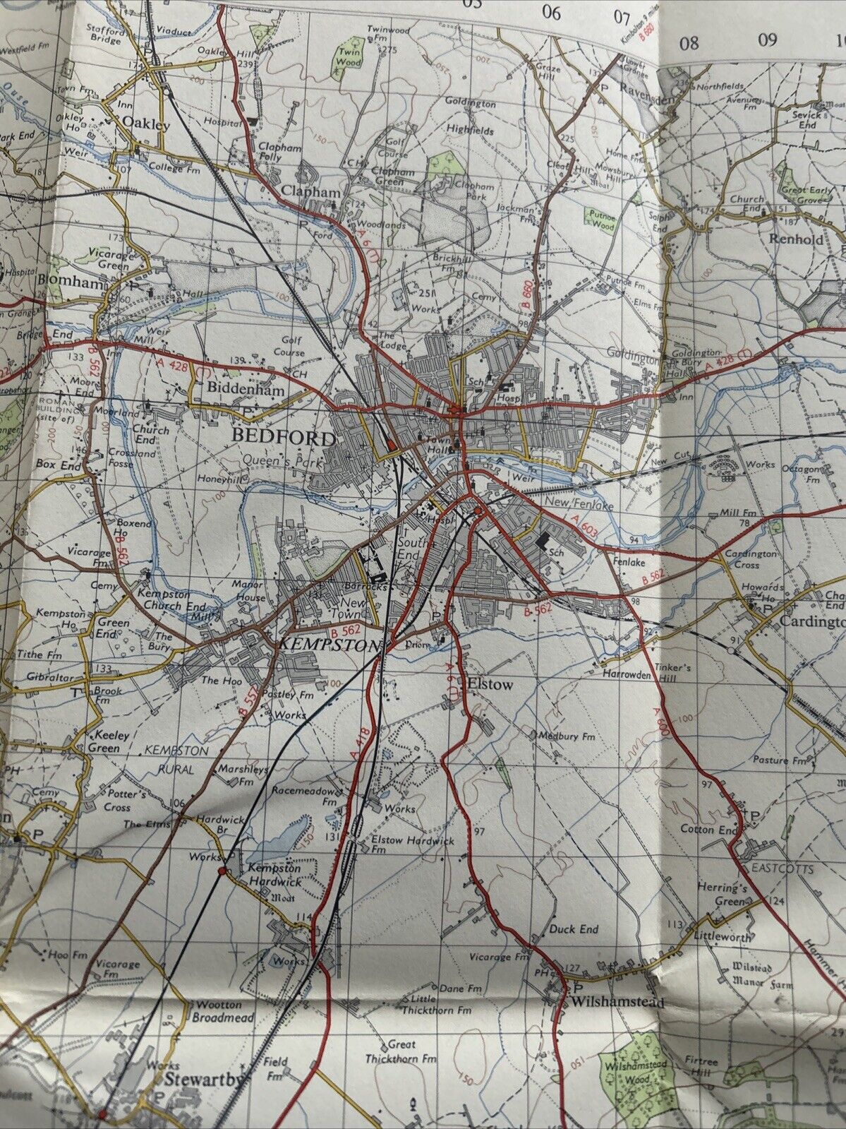 BEDFORD & LUTON Ordnance Survey Seventh Series One inch 1954 Sheet 147 Baldock