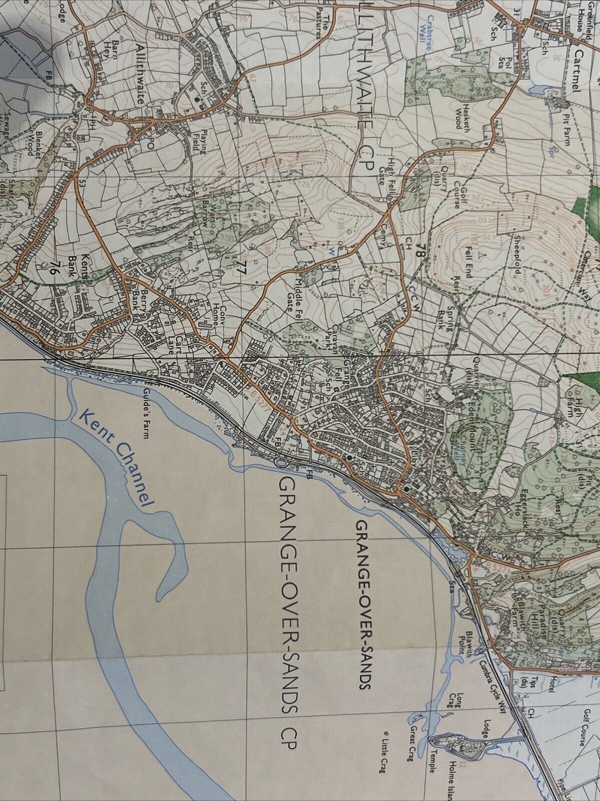 GRANGE OVER SANDS Pathfinder 636 Ordnance Survey 1:25,000 1992 Silverdale