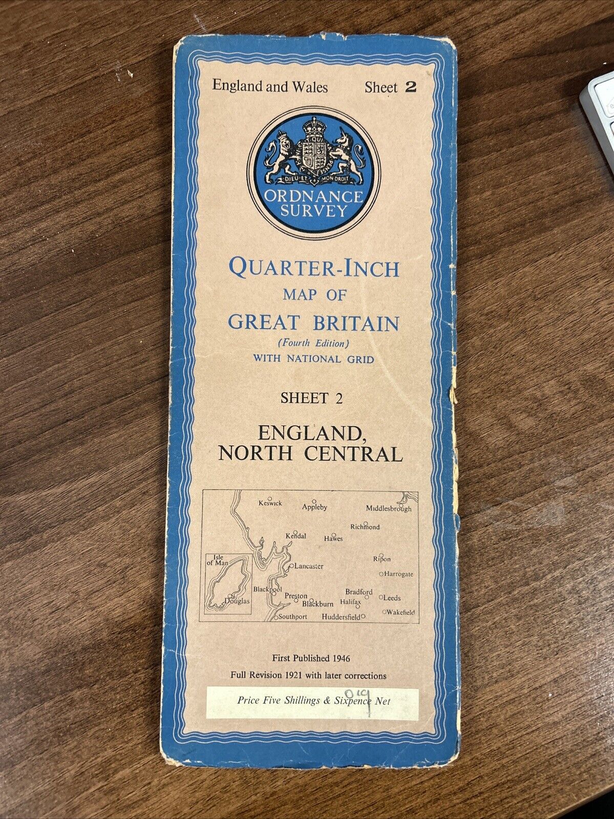 ENGLAND NORTH CENTRAL 1946 Ordnance Survey Paper Sheet 2 Quarter Inch Map Bury