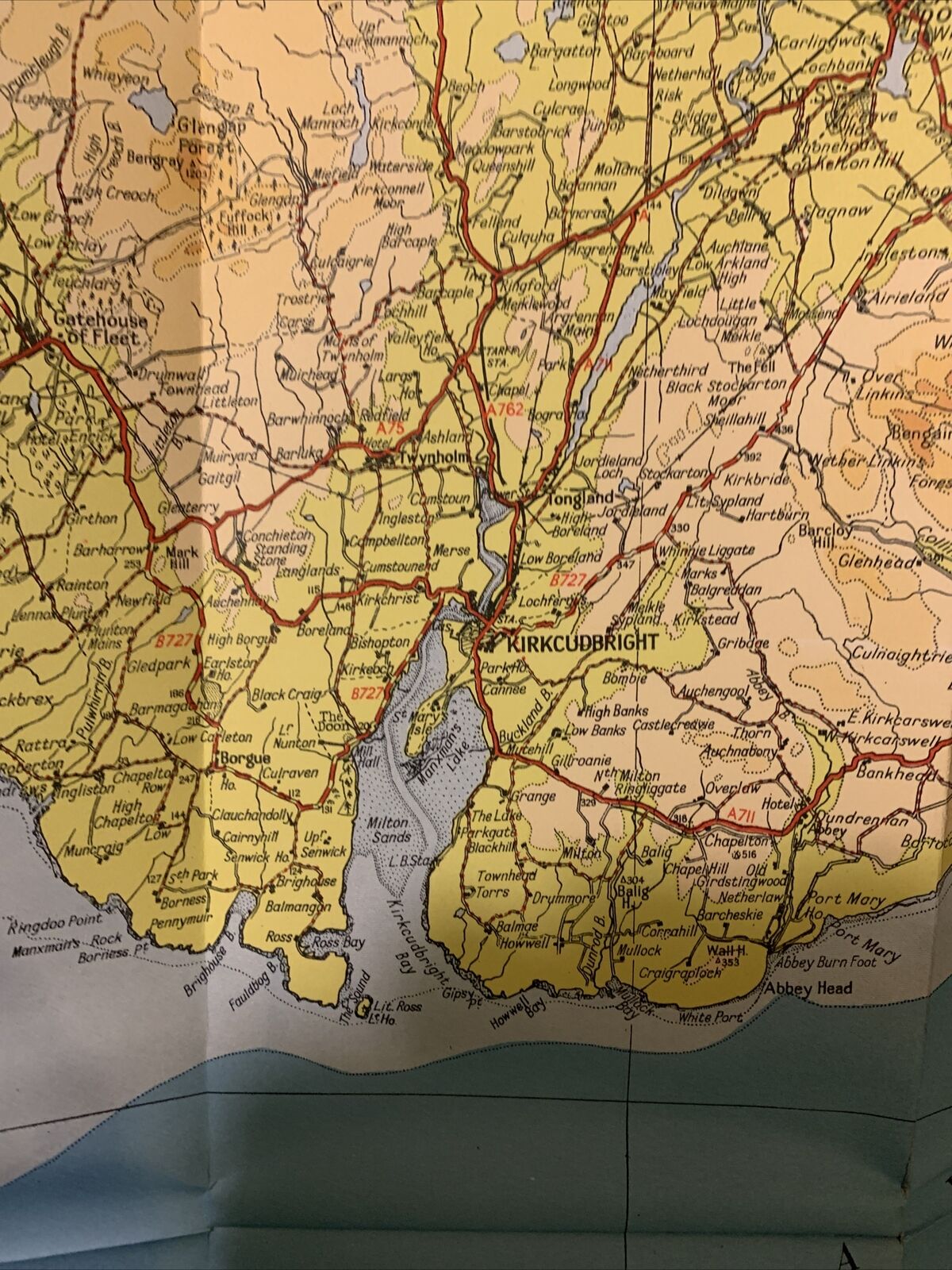 KIRKCUDBRIGHT & WIGTOWN Sheet 30 Johnstons New 2 Miles To 1 Inch Map - 1950?