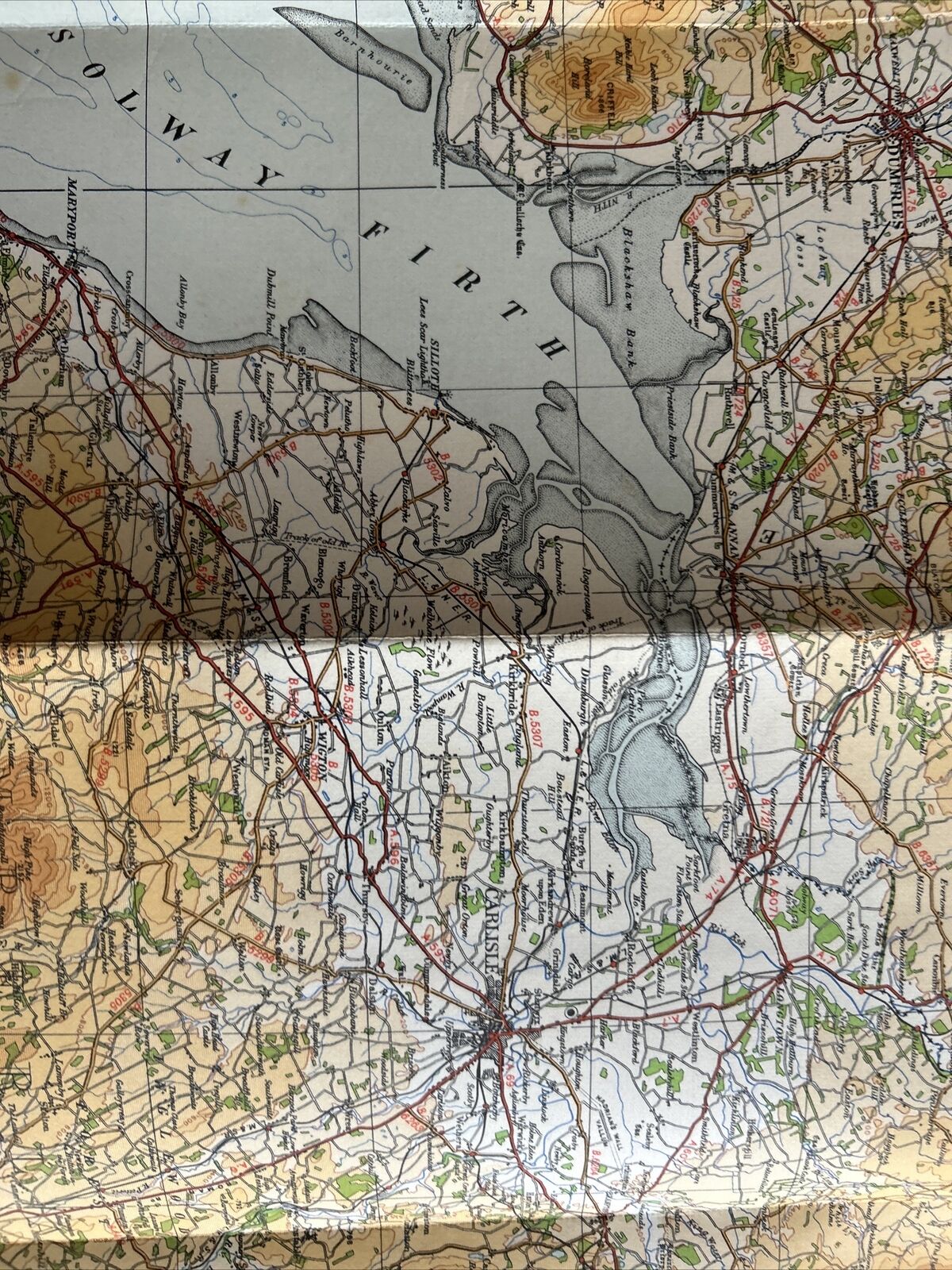 THE BORDER Ordnance Survey CLOTH Sheet 1 Quarter Inch Map 4th Ed 1946 England