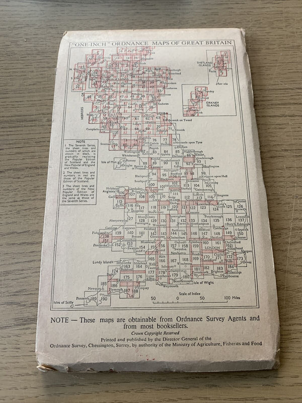 Newquay & Padstow Vintage Ordnance Survey Cloth Map 1946 Sixth Series No 185