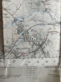 WELLINGTON Somerset Ordnance Survey Sheet ST12 Two & Half Inch MAP 1963 Oake