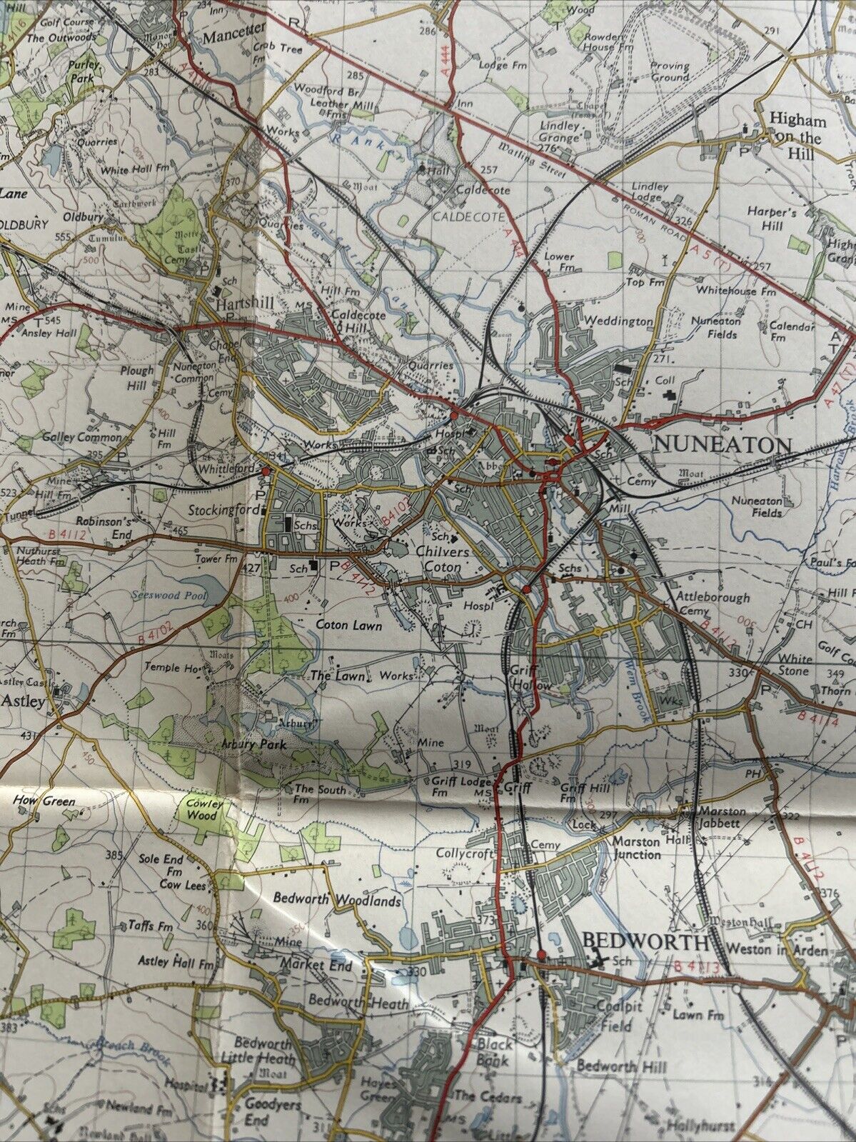 COVENTRY & RUGBY Ordnance Survey Seventh Series One inch 1961 Sheet 132 Hinckley