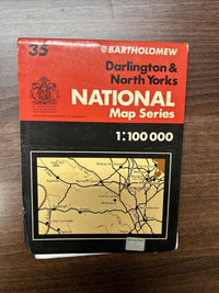 DARLINGTON & NORTH YORKS Bartholomew National Map Series No 35 1977 Leyburn