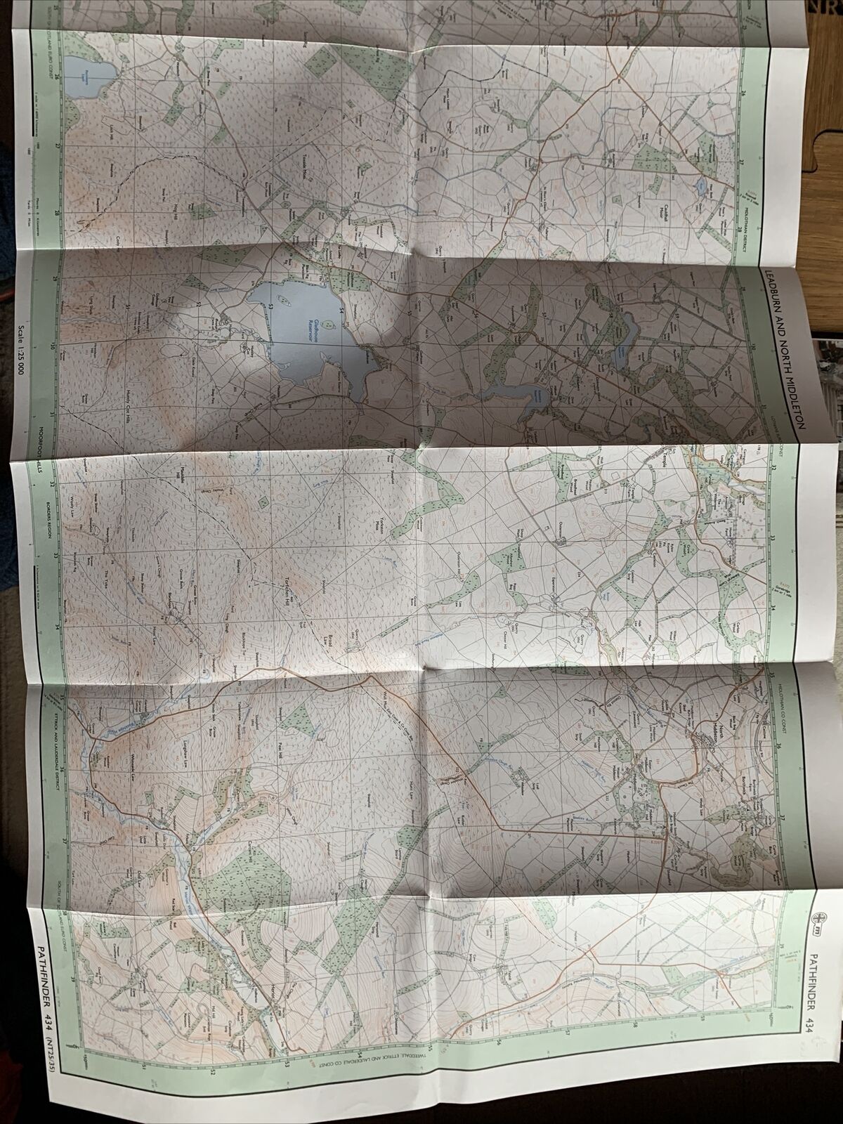 LEADBURN & NORTH MIDDLETON Ordnance Survey Map Pathfinder 434 NT25/35 1988