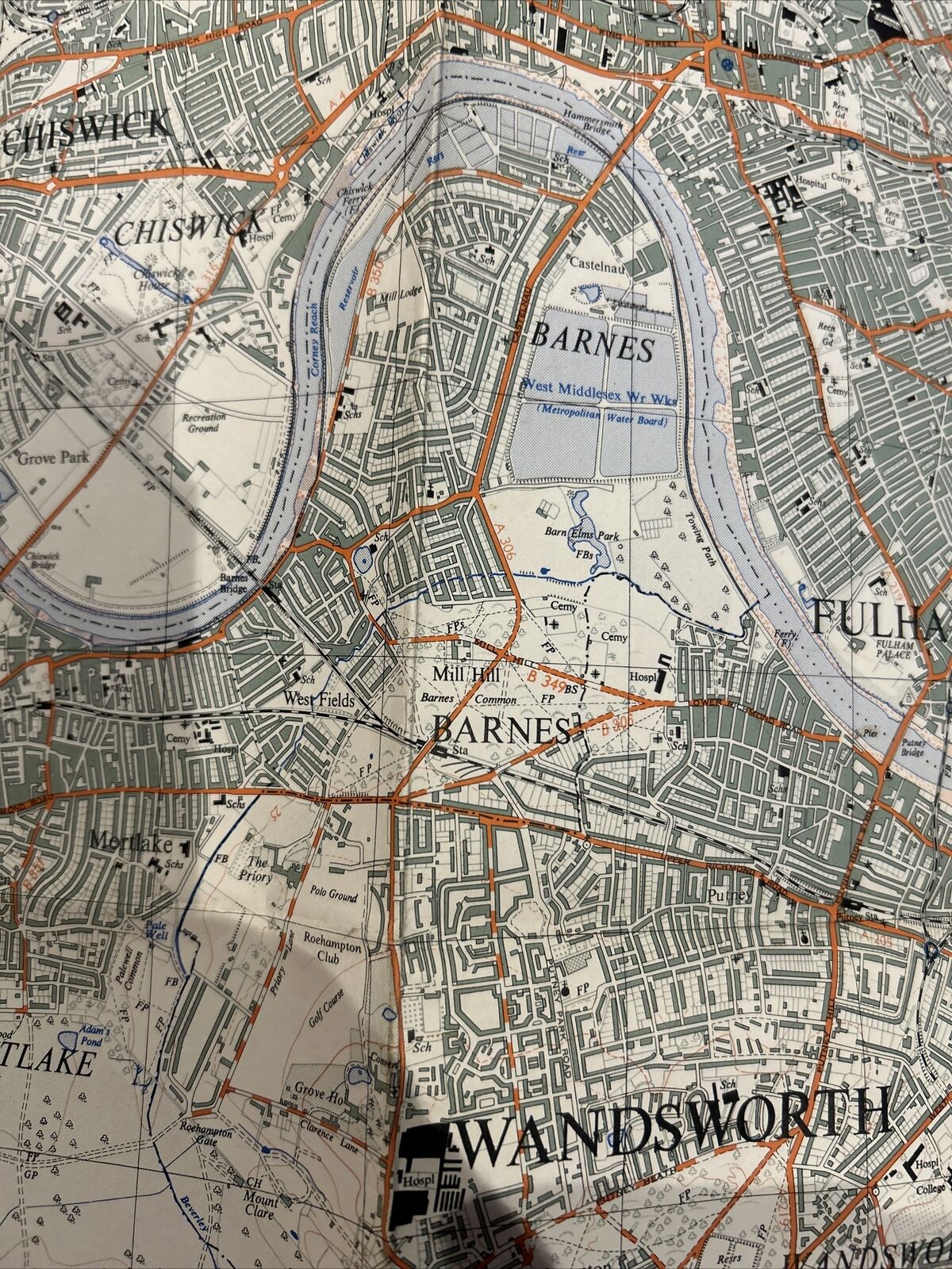 WANDSWORTH London Ordnance Survey Sheet TQ27 1:25000 1956 Chelsea Kensington