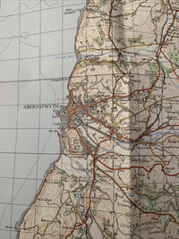 ABERYSTWYTH Wales Ordnance Survey One Inch Map 127 Good Condition 1966