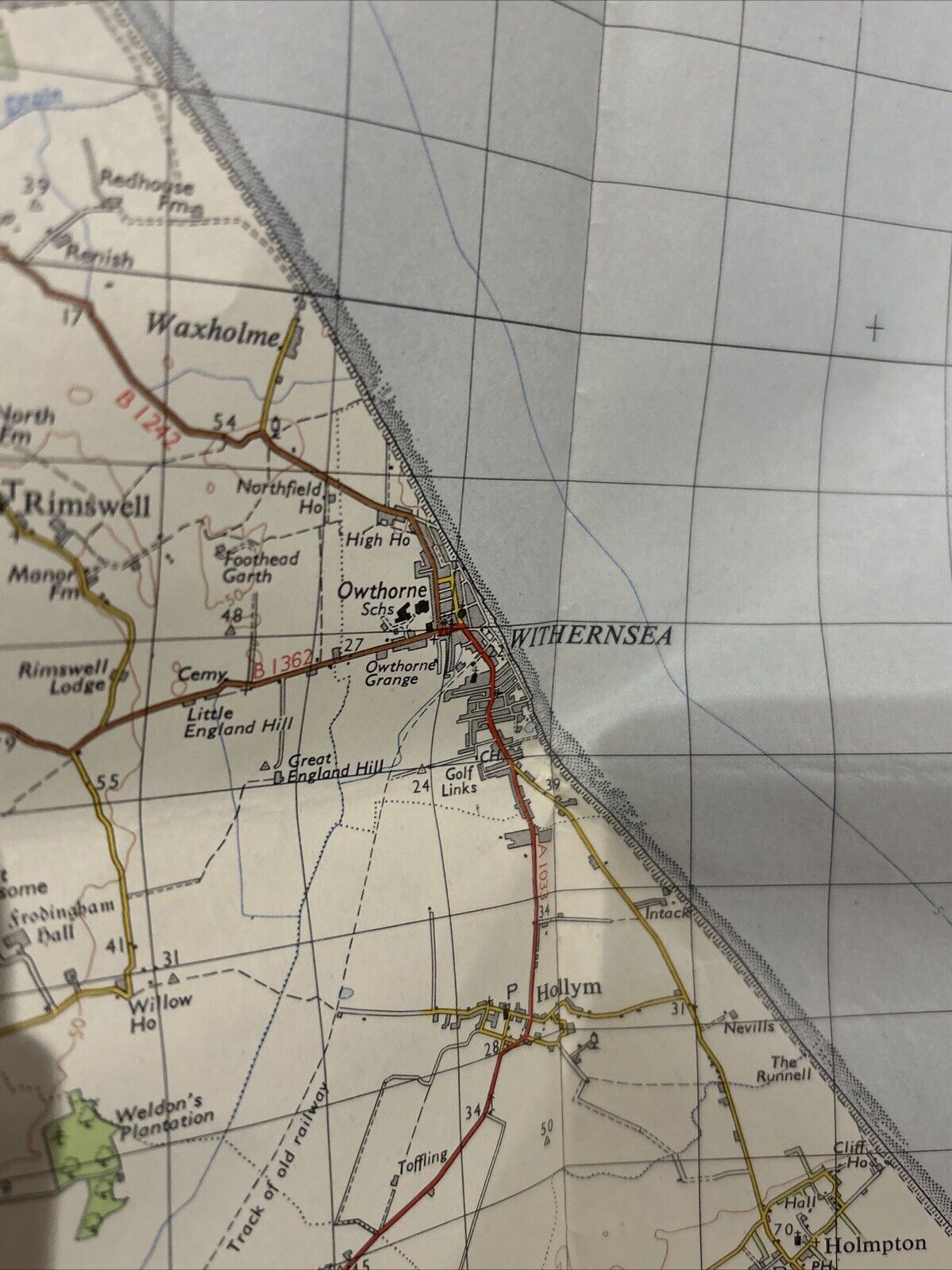 HULL Ordnance Survey One Inch Map Sheet 99 Reasonable Condition 1962 Hornsea