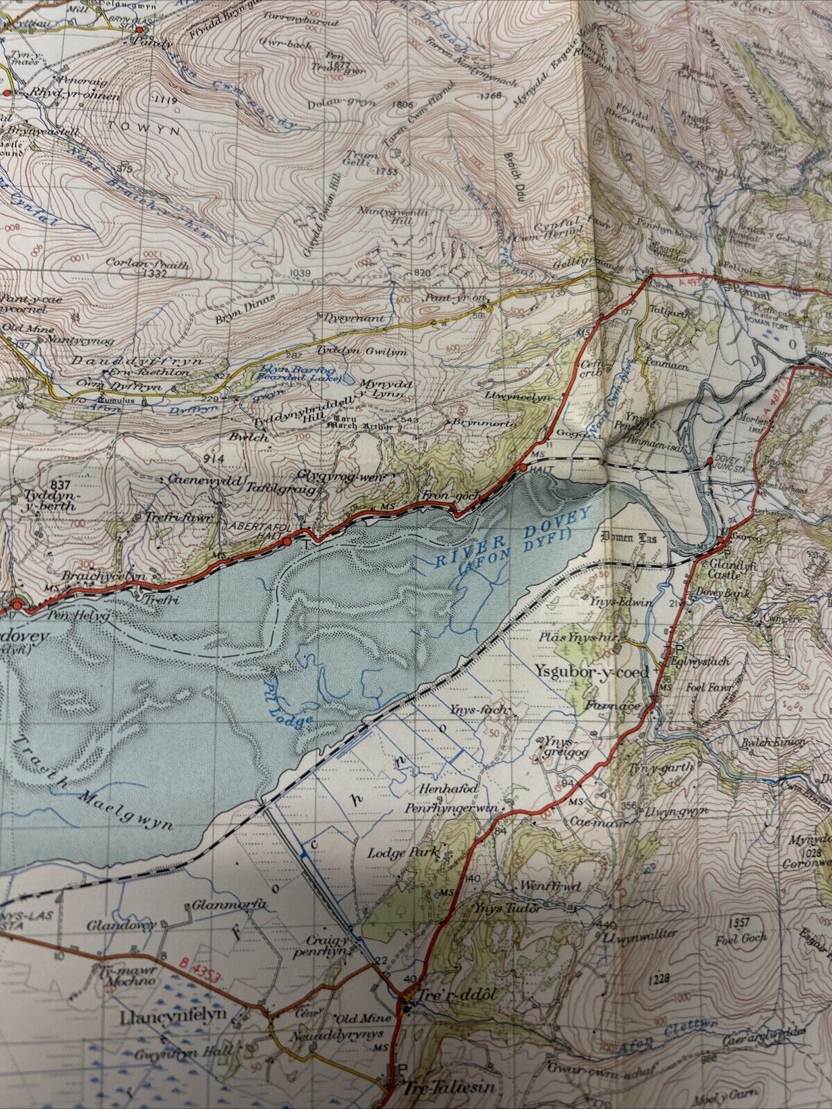 ABERYSTWYTH Ordnance Survey Paper Map 1952 Sheet 127 Seventh Series Machynlleth