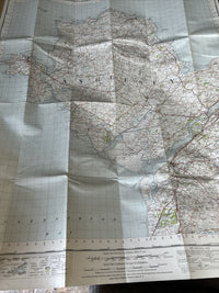 ANGLESEY - Ordnance Survey Cloth 6th Series 1-inch 1947 Sheet 106 Holyhead