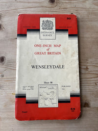 WENSLEYDALE Ordnance Survey Seventh Series Paper One inch 1961 Sheet 90 HAWES