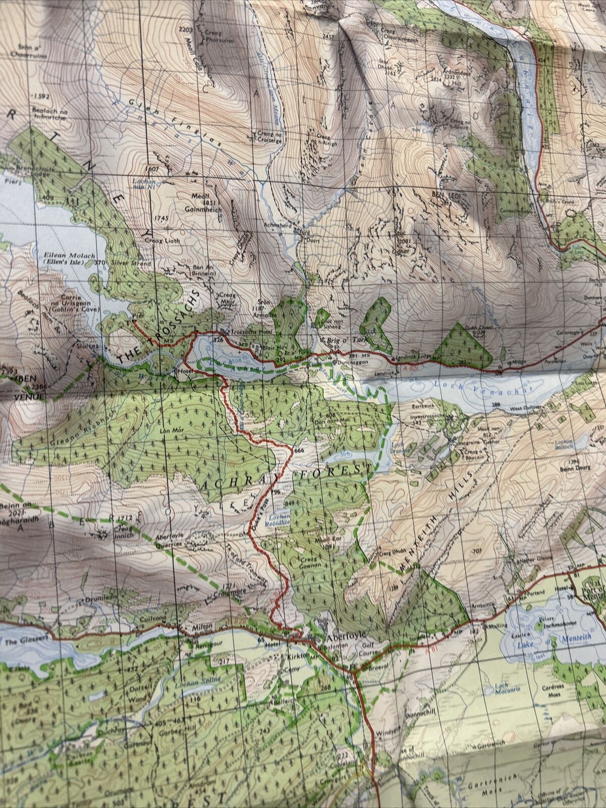 LOCH LOMOND & THE TROSSACHS Ordnance Survey 1 Inch Tourist Map 1967 Callander