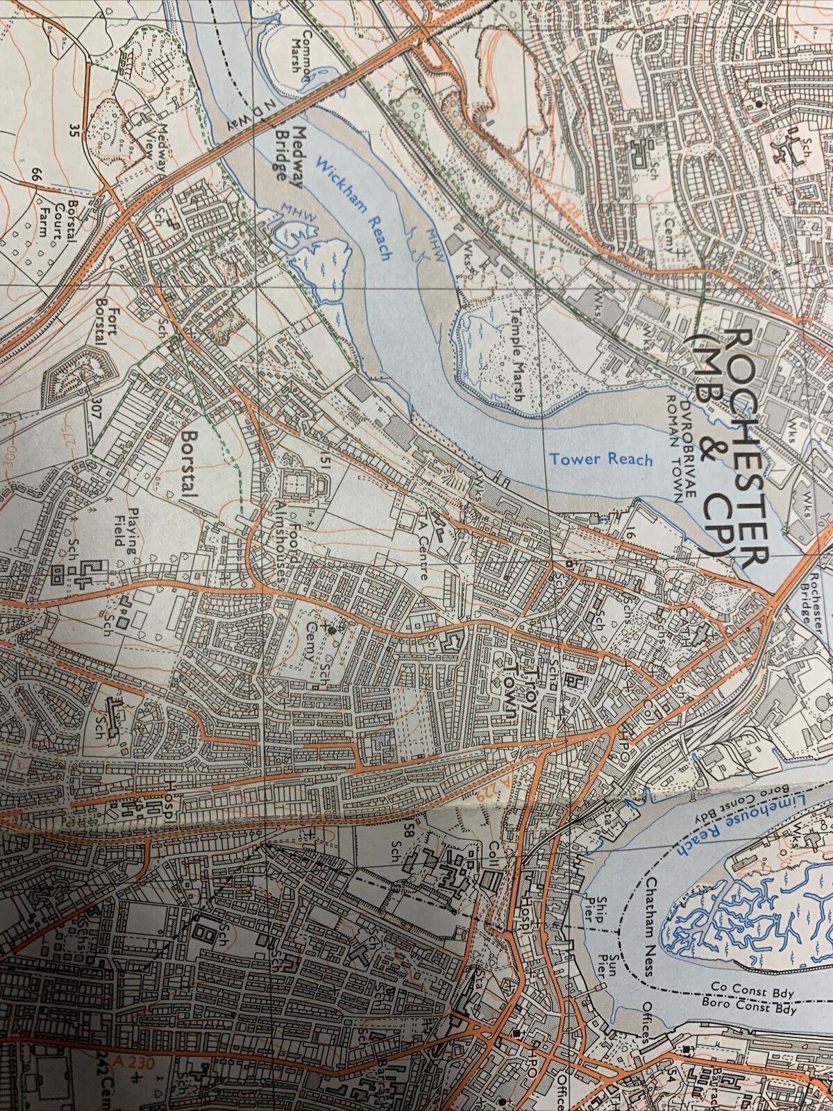 CHATHAM & MEOPHAM Pathfinder Ordnance Survey Sheet No 1193 1:25000 1972 Medway