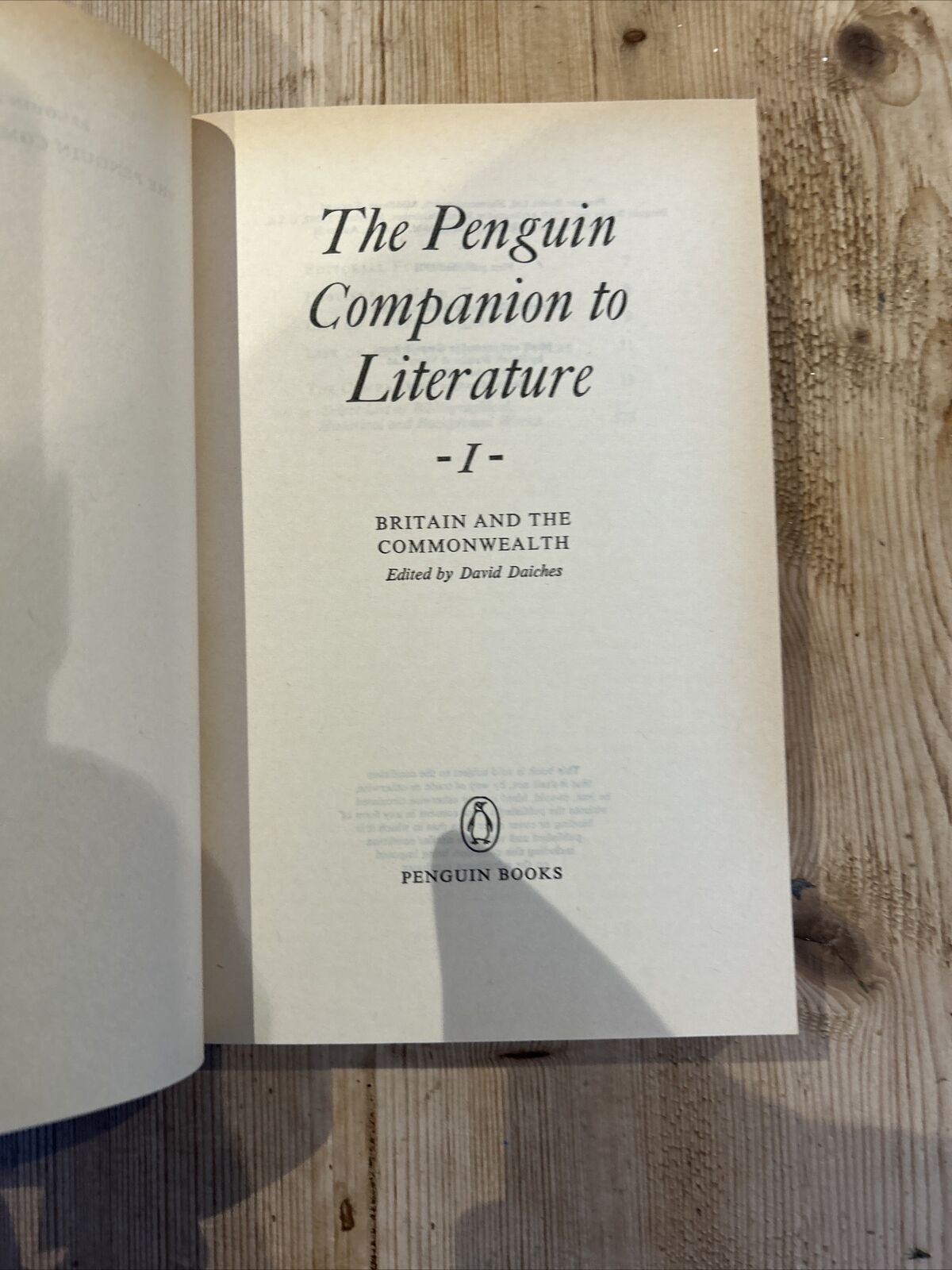 PENGUIN COMPANION TO LITERATURE British & Commonwealth Literature 1971 D Daiches