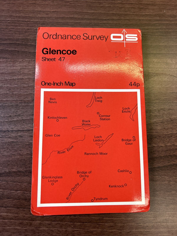 GLENCOE Ordnance Survey One Inch Sheet 47 Good Condition 1956 Scotland Cashlie