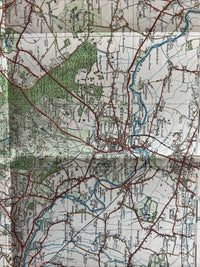 WINDSOR Ordnance Survey Paper One Inch Map 1920 Sheet 114 Contoured Woking Epsom