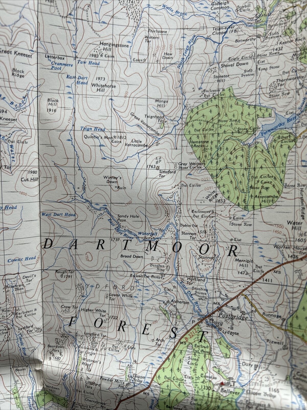 OKEHAMPTON Ordnance Survey One Inch Sheet 175 1960 Dartmoor Sticklepath