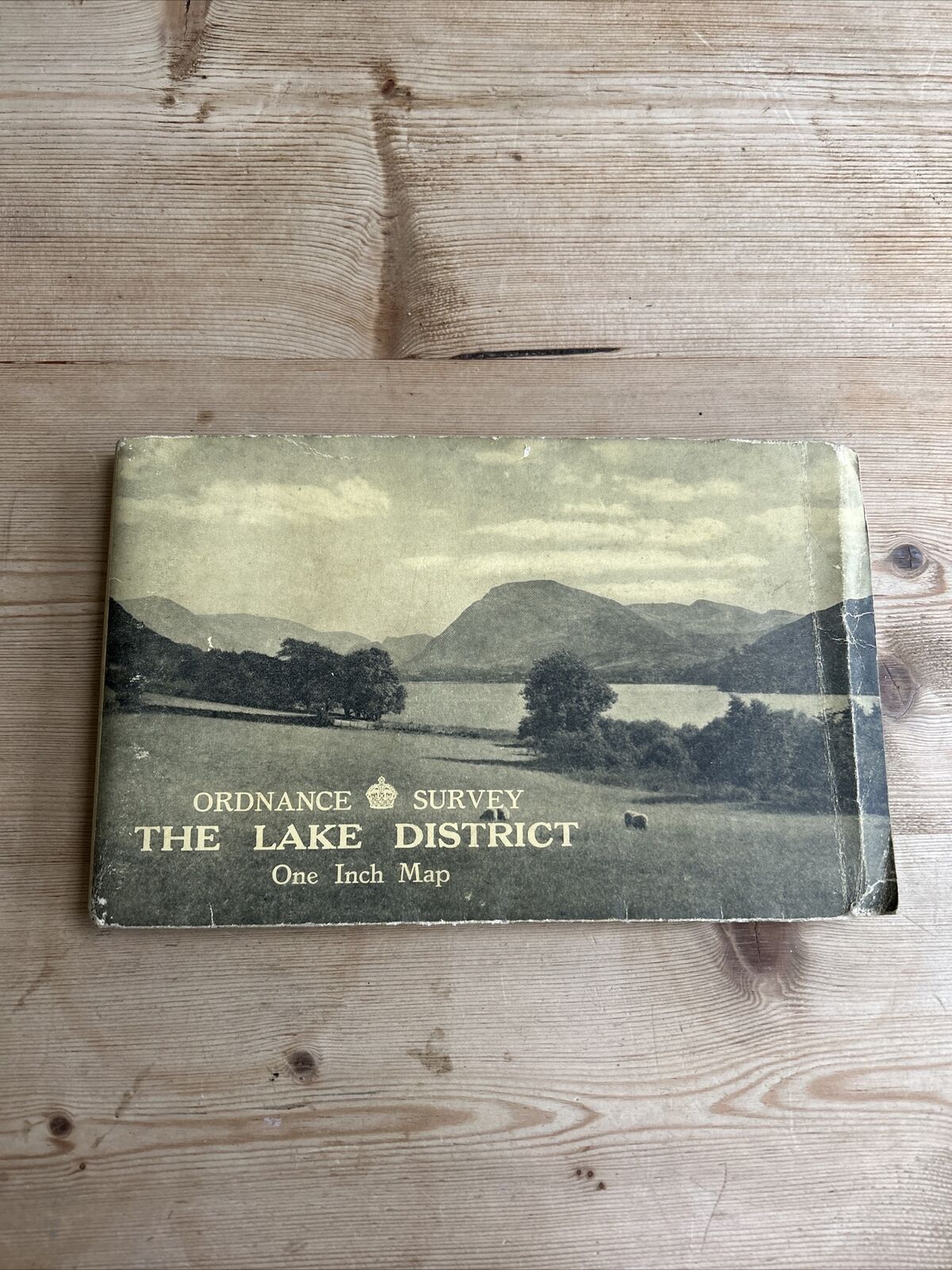 LAKE DISTRICT 1948 Cloth Ordnance Survey Tourist Map Lakes Coniston Windermere