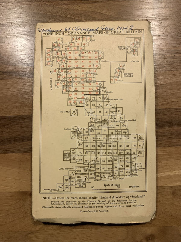 EXETER Ordnance Survey - Cloth Sixth Series 1-inch 1946 Sheet 176 Sidmouth