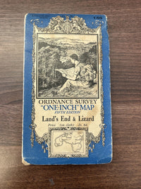 LANDS END & LIZARD Sheet 146 Fifth Edition CLOTH Ordnance Survey 1 Inch 1934