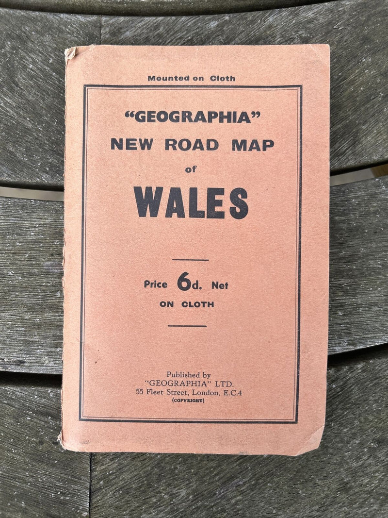 WALES New Road Map GEOGRAPHIA Cloth Pembroke Anglesey