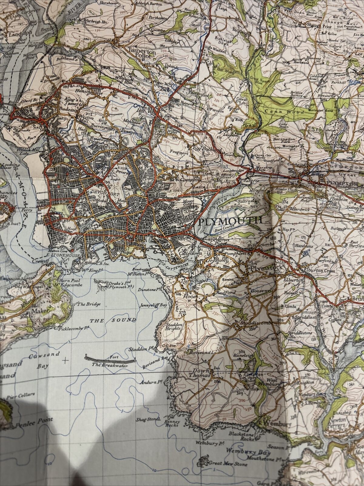 PLYMOUTH Ordnance Survey CLOTH Map 1946 Sixth Series Sheet 187 Tavistock Halwell