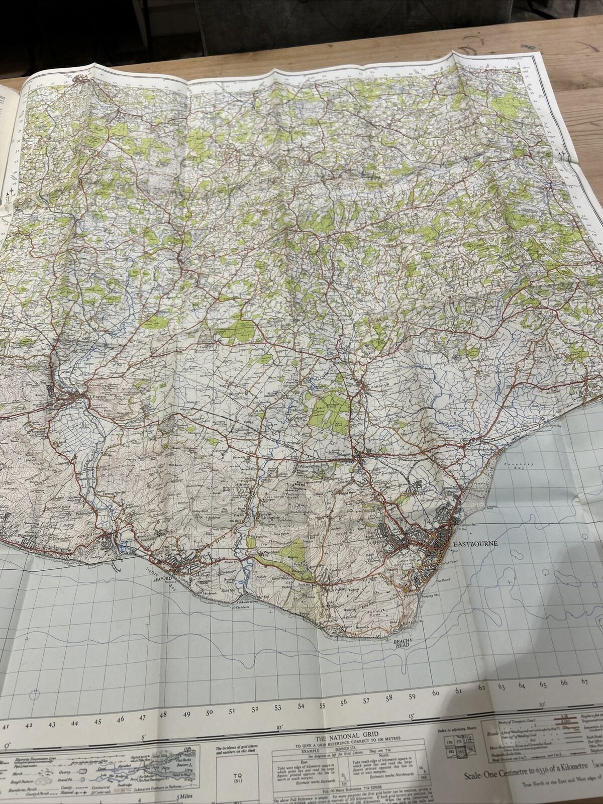 EASTBOURNE Lewes - Ordnance Survey Sixth Edition One inch 1940 Sheet 183 Paper