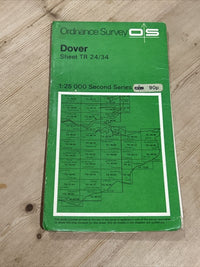 DOVER Ordnance Survey Second Series 1:25,000 Map TR24/34 1979 Hawkinge