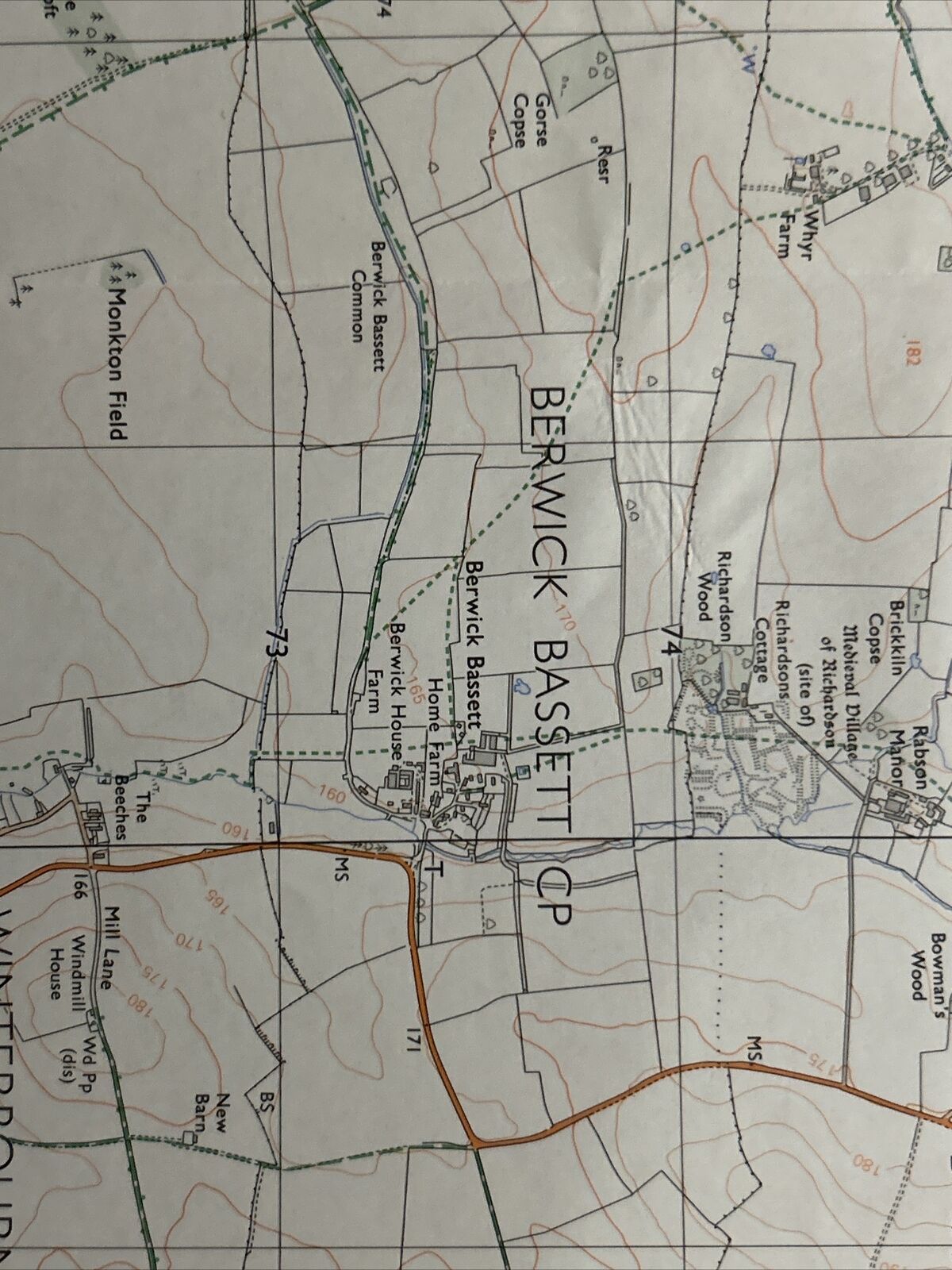 MARLBOROUGH DOWNS Pathfinder Ordnance Survey SU07/17 1:25000 1985 Broad Hinton