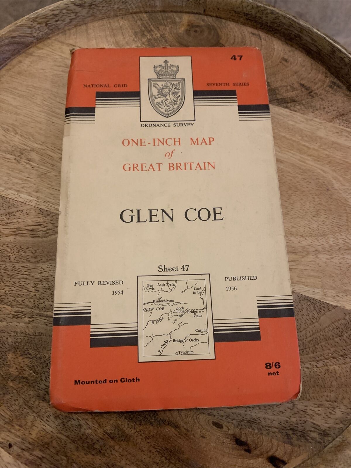 GLEN COE CLOTH One Inch Ordnance Survey Map No 47 1956 Rev 1960 Bridge Of Orchy