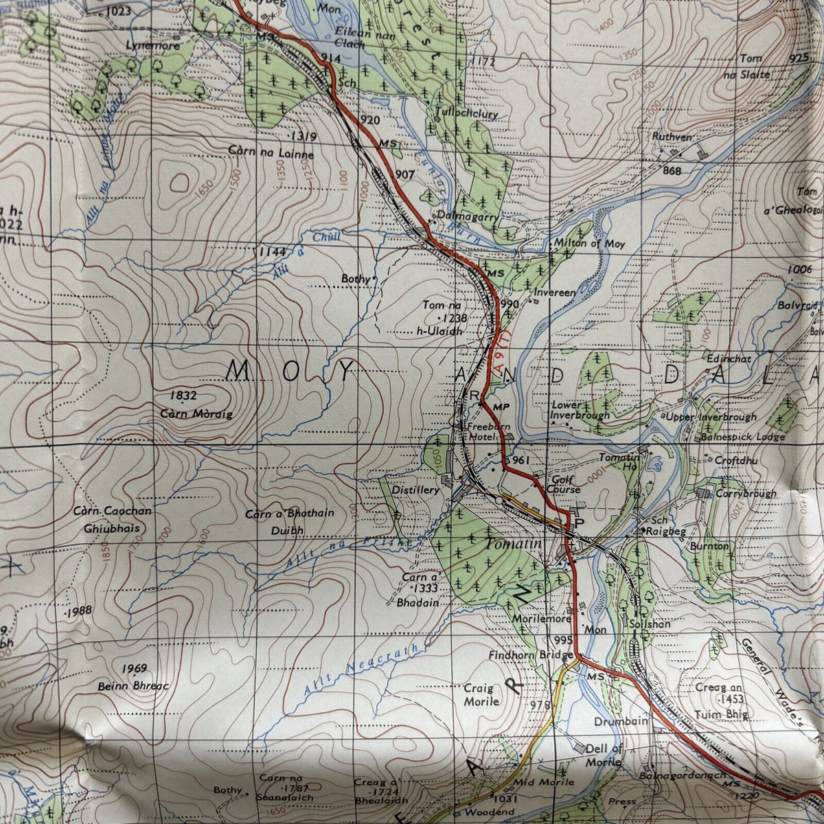 INVERNESS Ordnance Survey One Inch Map 2& GOOD Condition 1958 revised 1967