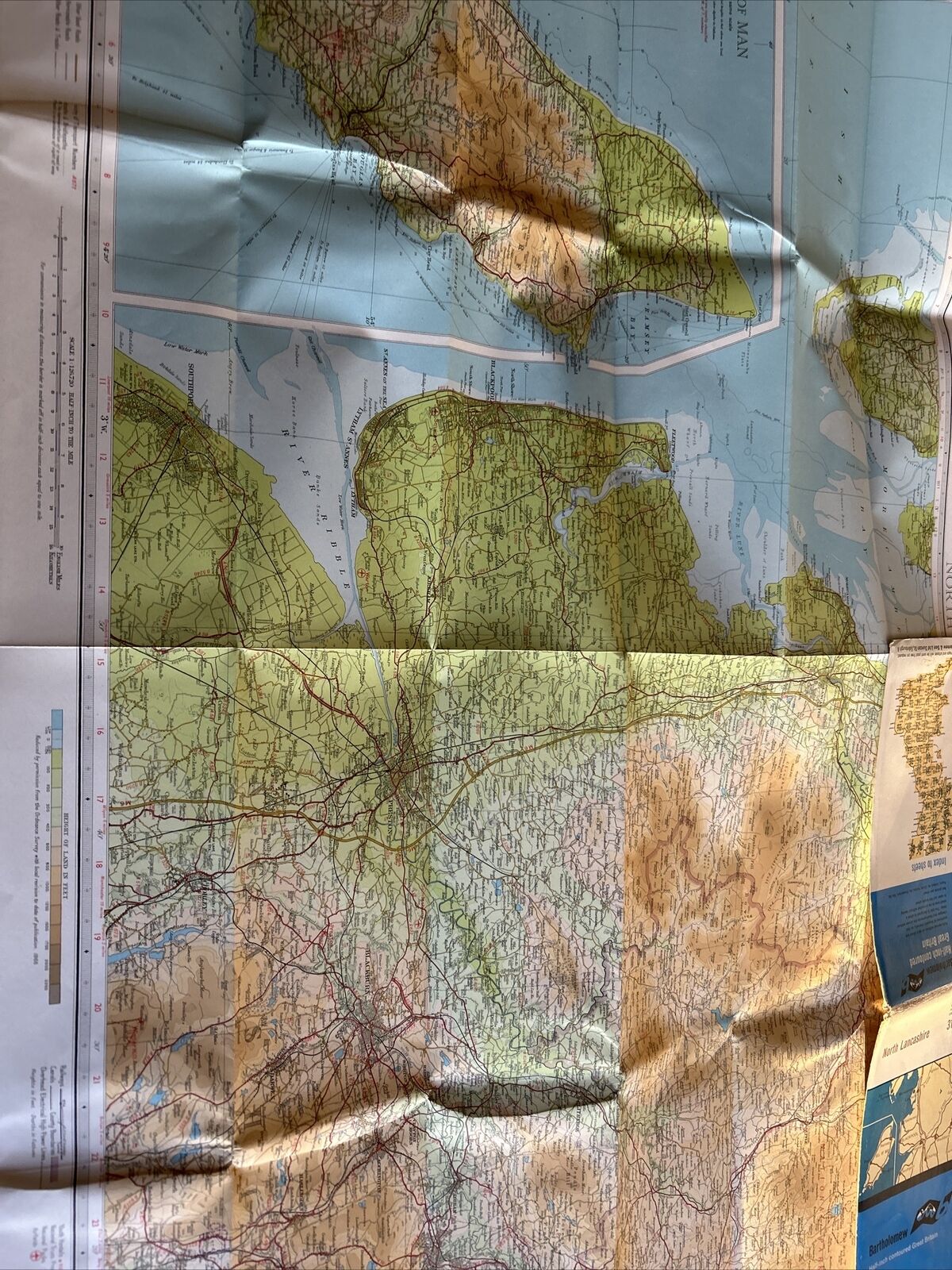 NORTH LANCASHIRE Bartholomew - Half Inch Map 1966 No 31 Isle Of Man Blackburn