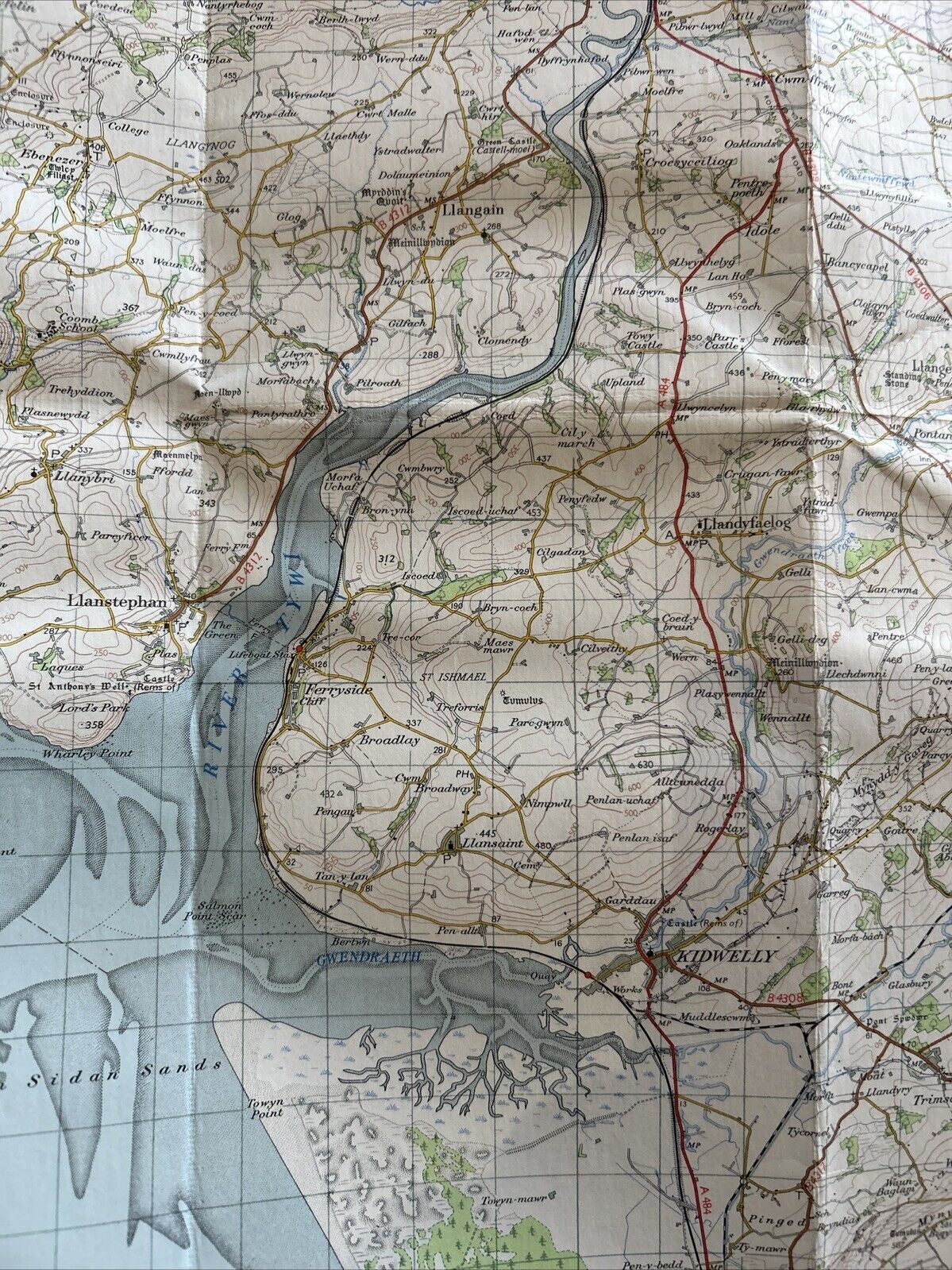 CARMARTHEN & TENBY No 152 1952 CLOTH Seventh Series Ordnance Survey One Inch Map