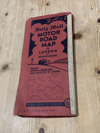 DAILY MAIL Motor Road Map of SOUTH EAST ENGLAND & 10 Miles Around LONDON