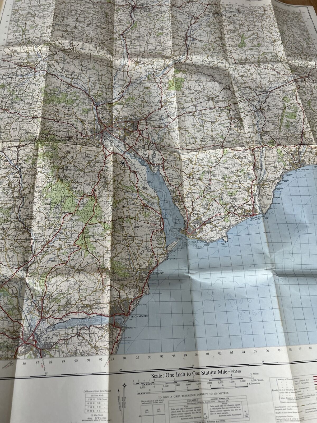 EXETER Ordnance Survey Seventh Series Paper 1-inch 1960 Sheet 176 Honiten