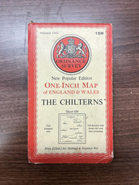 THE CHILTERNS Ordnance Survey Cloth Sixth Series One inch 1945 Sheet 159 Reading