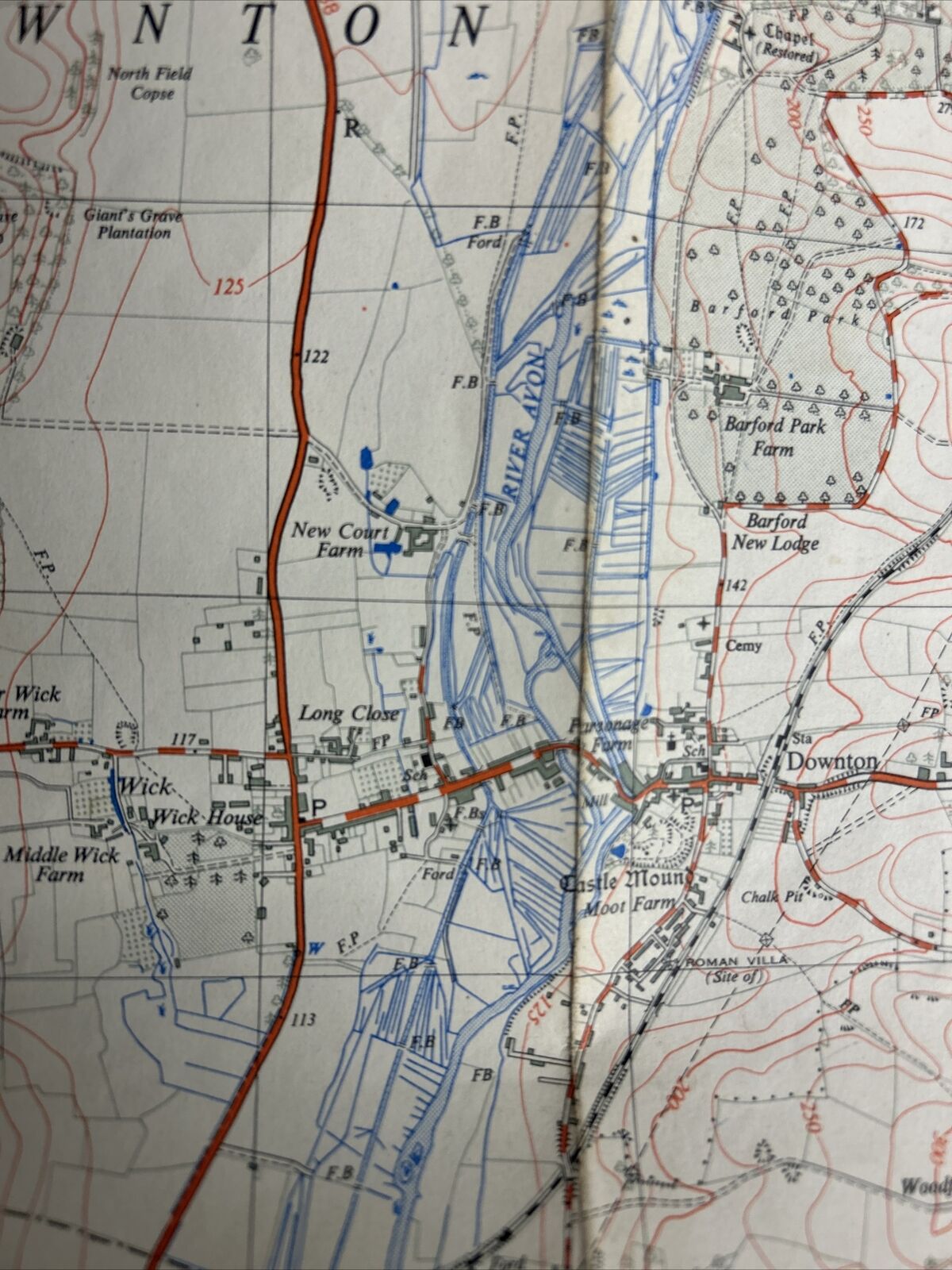 ALDERBURY Ordnance Survey 1:25,000 National Grid Sheet SU12 1958