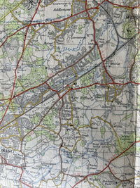 LONDON S W 1959 CLOTH Ordnance Survey One Inch Map No 170 Guildford 7th Series