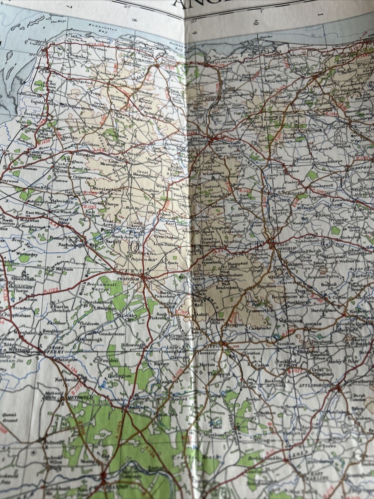 EAST ANGLIA Ordnance Survey CLOTH Sheet 9 Quarter Inch Map 4th Ed 1946 IPSWICH