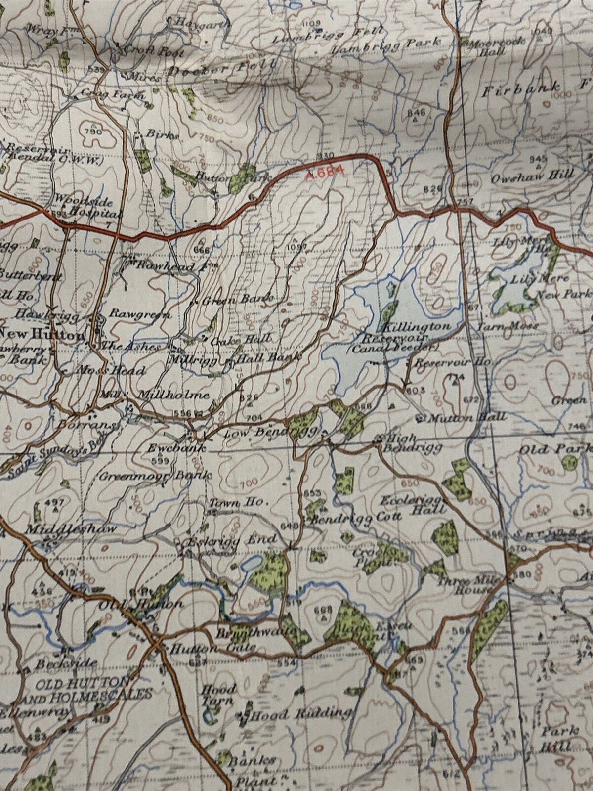 LANCASTER & KENDAL Ordnance Survey CLOTH 6th Series 1947 Sheet 89 One Inch